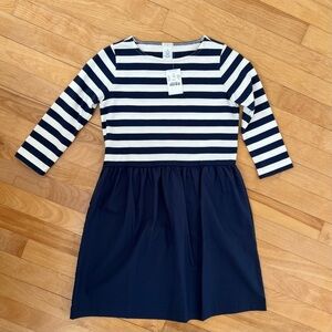 NWT J. Crew Navy Striped Dress - Size 10
